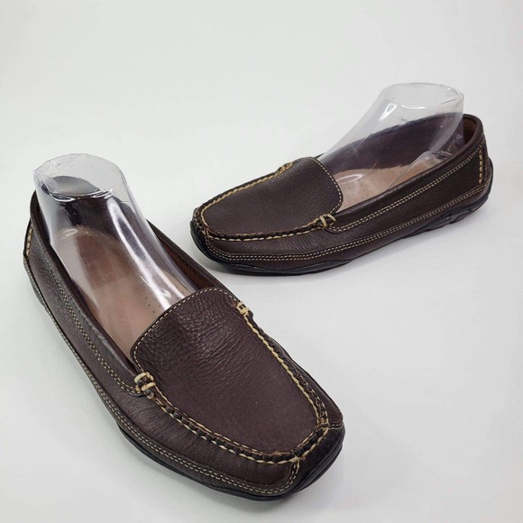 L L Bean Brown Leather Loafers Driving 